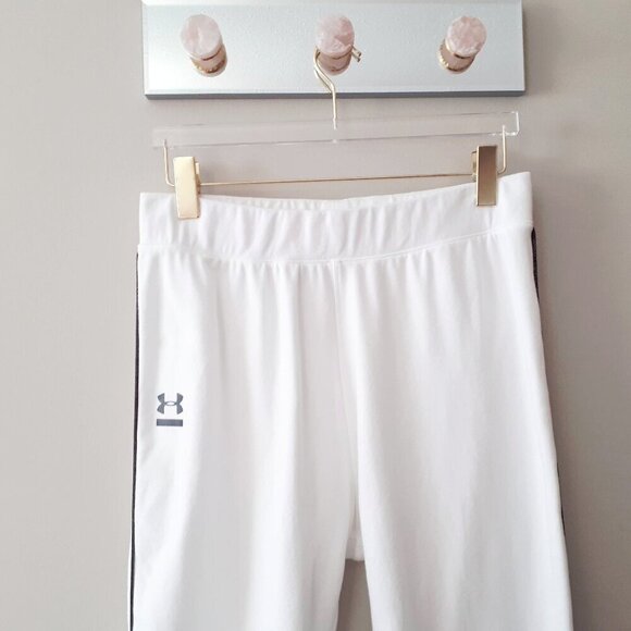 EUC Under Armour white joggers with black silver piping detail, M - Picture 7 of 9